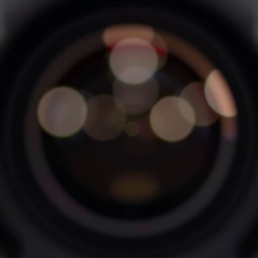 Camera lens aperture blades visible, showcasing depth of field control
